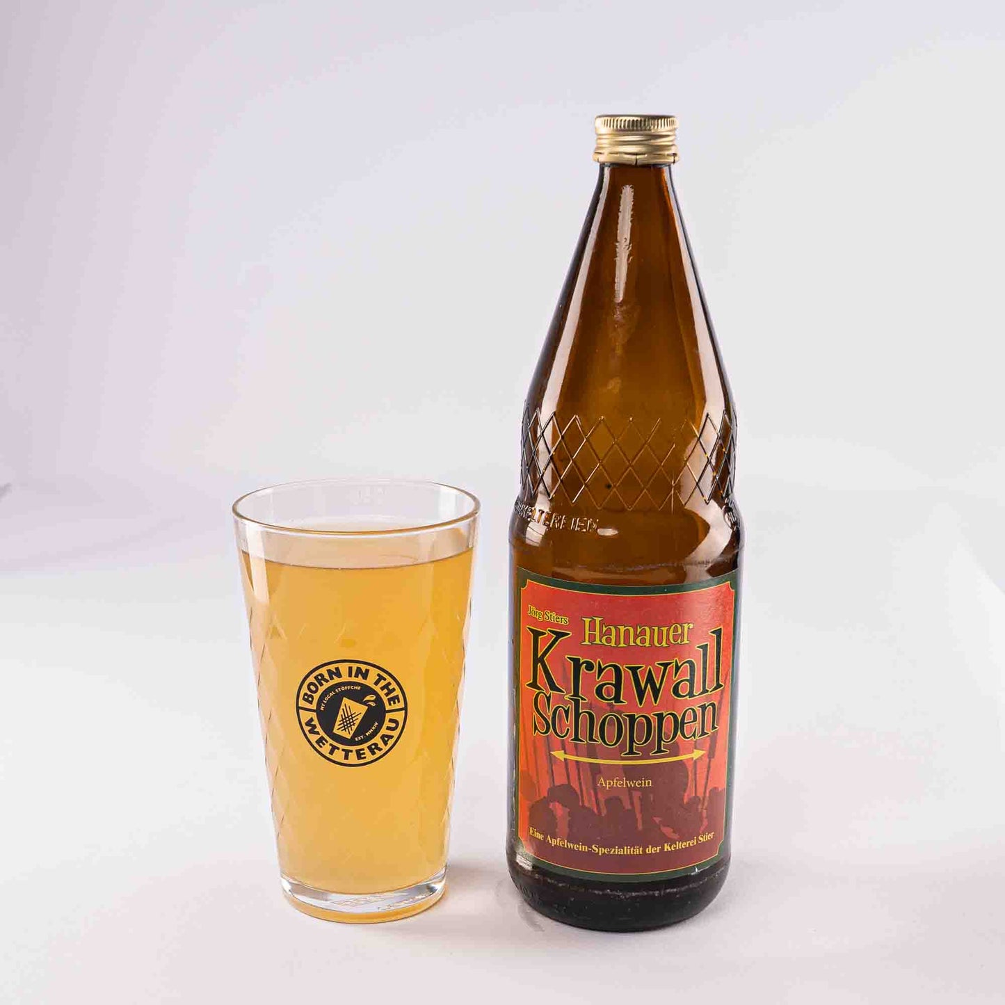 Standard Born in the Wetterau Geripptes Apfelweinglas