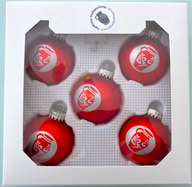 Christbaumkugel "Bembel" (rot-matt)