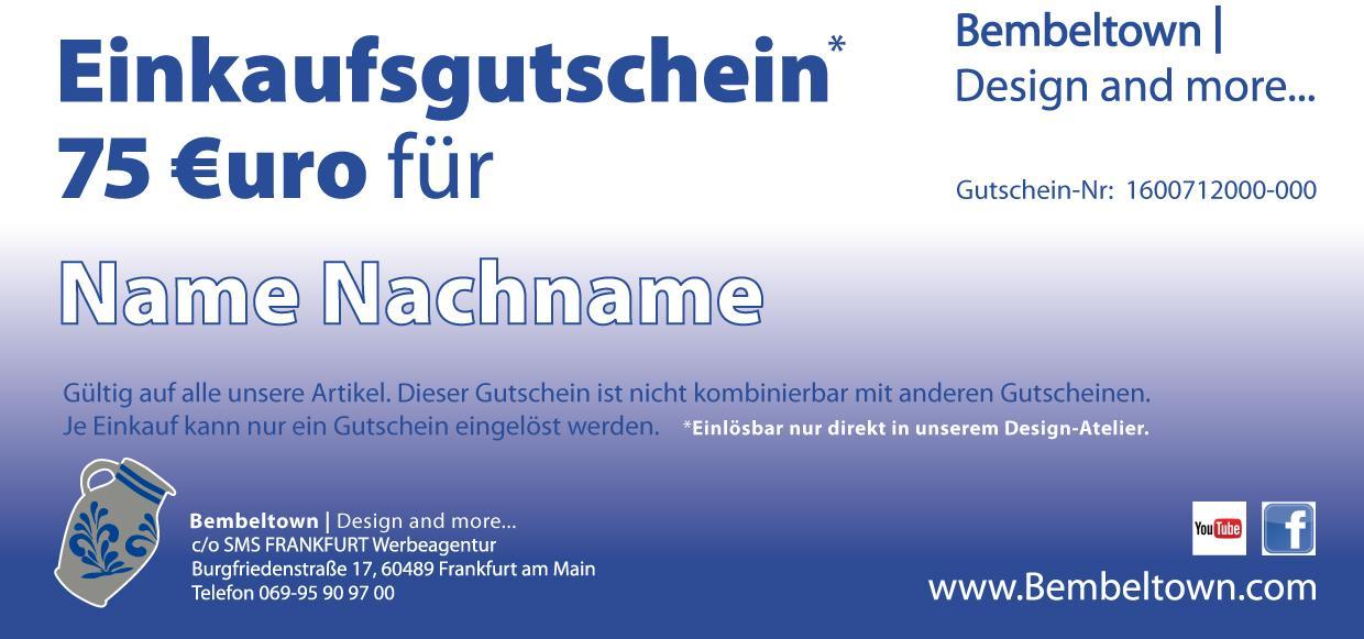 75 Euro Wertgutschein für den Frankfurt Fanshop