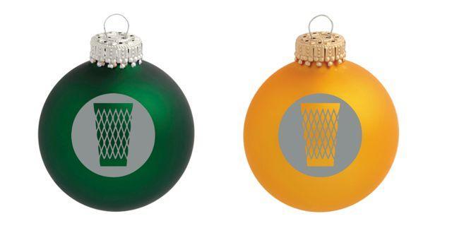 Christbaumkugel "Geripptes" (goldgelb matt)