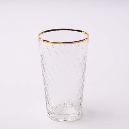 Apfelweinglas Goldrand Geripptes 0,5l