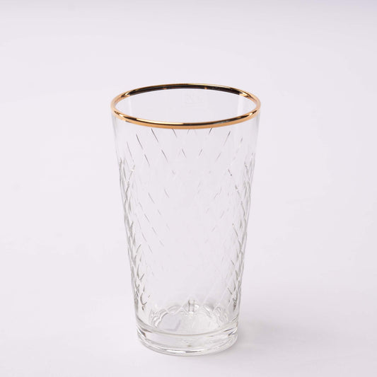 Apfelweinglas Goldrand Geripptes 0,5l