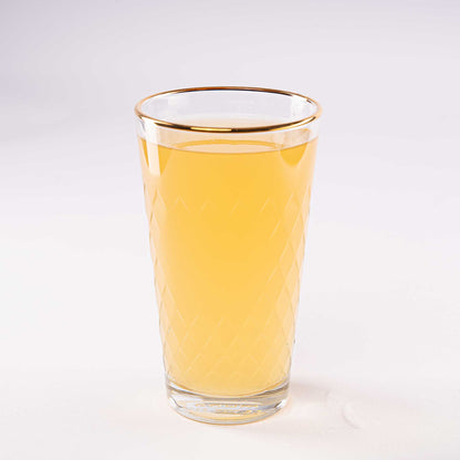 Apfelweinglas Goldrand Geripptes 0,5l