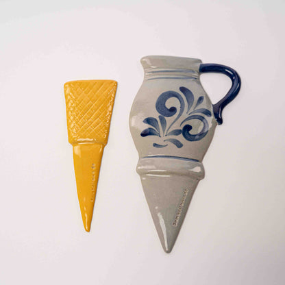 Beetstecker Steinzeug - Geripptes Glas