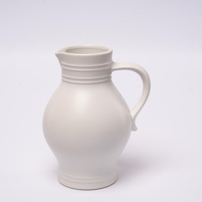 Klassischer 1 L Bembel in Weiß – handgemacht in Hessen