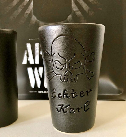 Schwarzer Apfelweinbecher - Totenkopfbecher #Skull