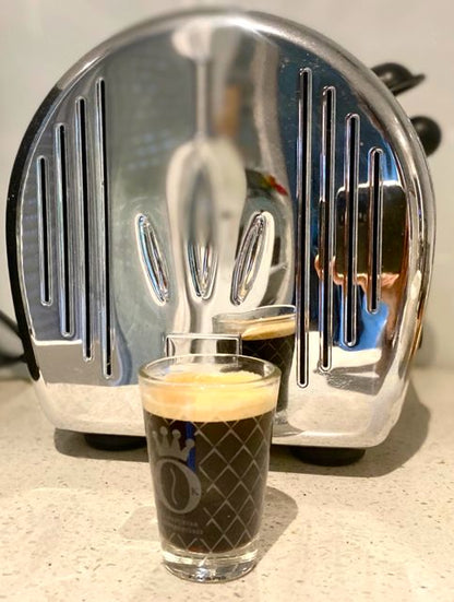 #Geripptes Espresso Glas #Scnapsglas