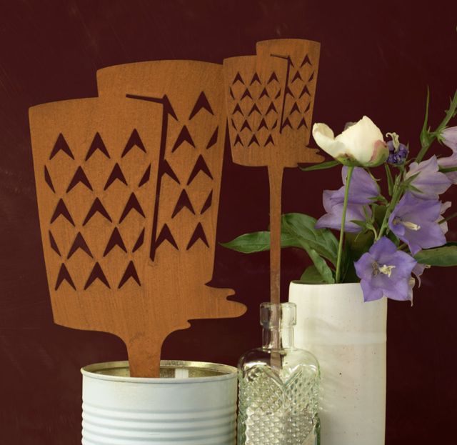 Wohndeko - Gartendeko Gerippte Beetstecker