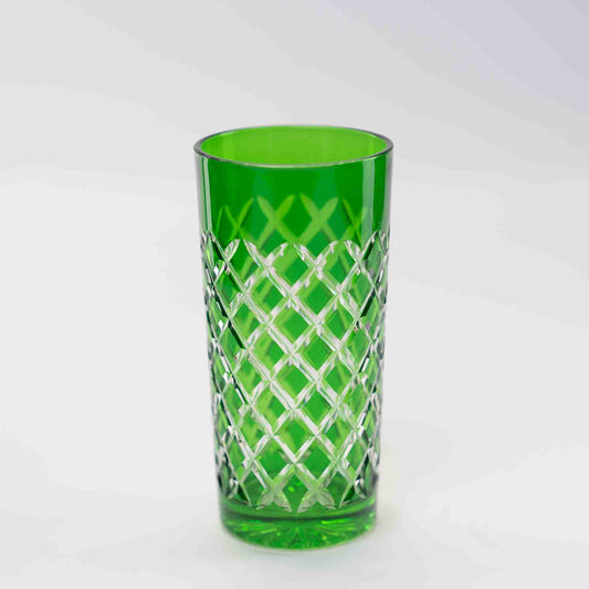 Gerippte Gläser 0,3 L Bleikristall Smaragdgrün