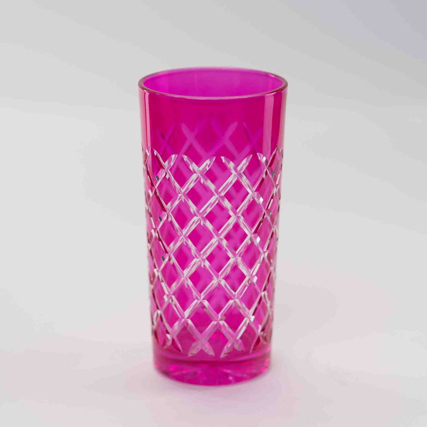 Gerippte Gläser 0,3 L Bleikristall Pink