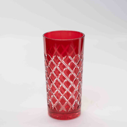 Gerippte Gläser 0,3 L Bleikristall Rubinrot