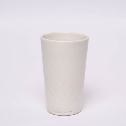 Gerippter Apfelweinbecher - weiß, 0,3l