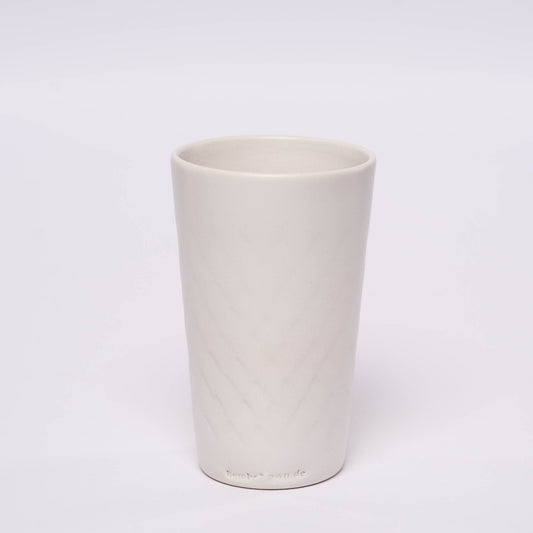 Gerippter Apfelweinbecher - weiß, 0,3l