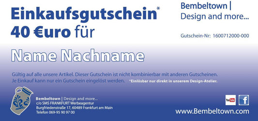 40 Euro Frankfurt Wertgutschein