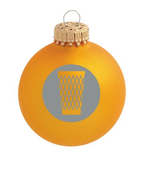 Christbaumkugel "Geripptes" (goldgelb matt)