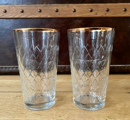 Apfelweingläser mit Goldrand bei Bembeltown #Gerippte