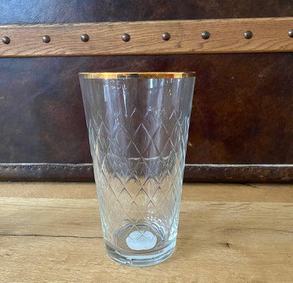 Apfelweinglas 0,5 L Goldrand Geripptes #Goldrand #Geripptes