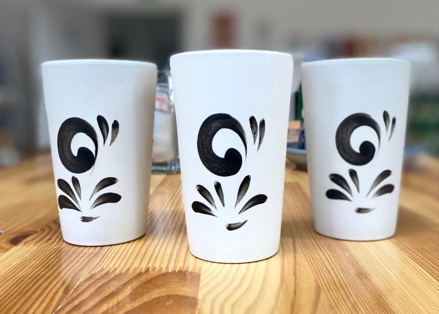 Apfelweinbecher 0,3l - schwarz-weiß