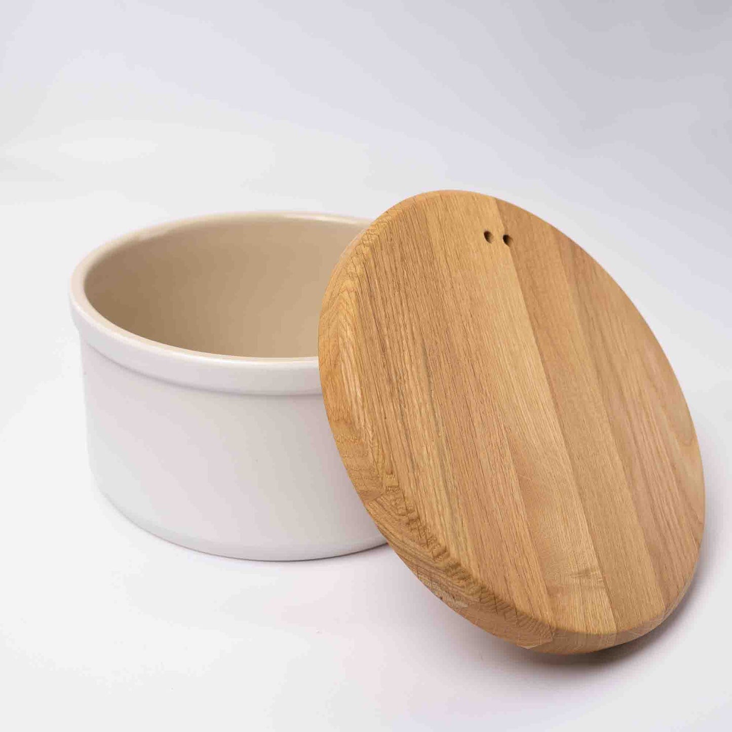 Schwarzer Brottopf mit Holzdeckel (versch. Farben)