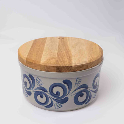 Schwarzer Brottopf mit Holzdeckel (versch. Farben)