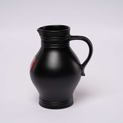 Herz Bembel 1 L – schwarz mit rotem Herz - perfekt für Herzmenschen