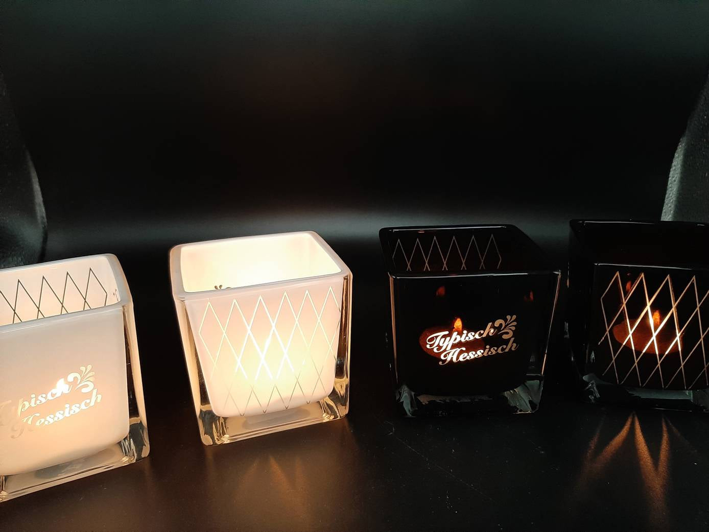 #Teelicht #Windlicht Typisch Hessich schwarz