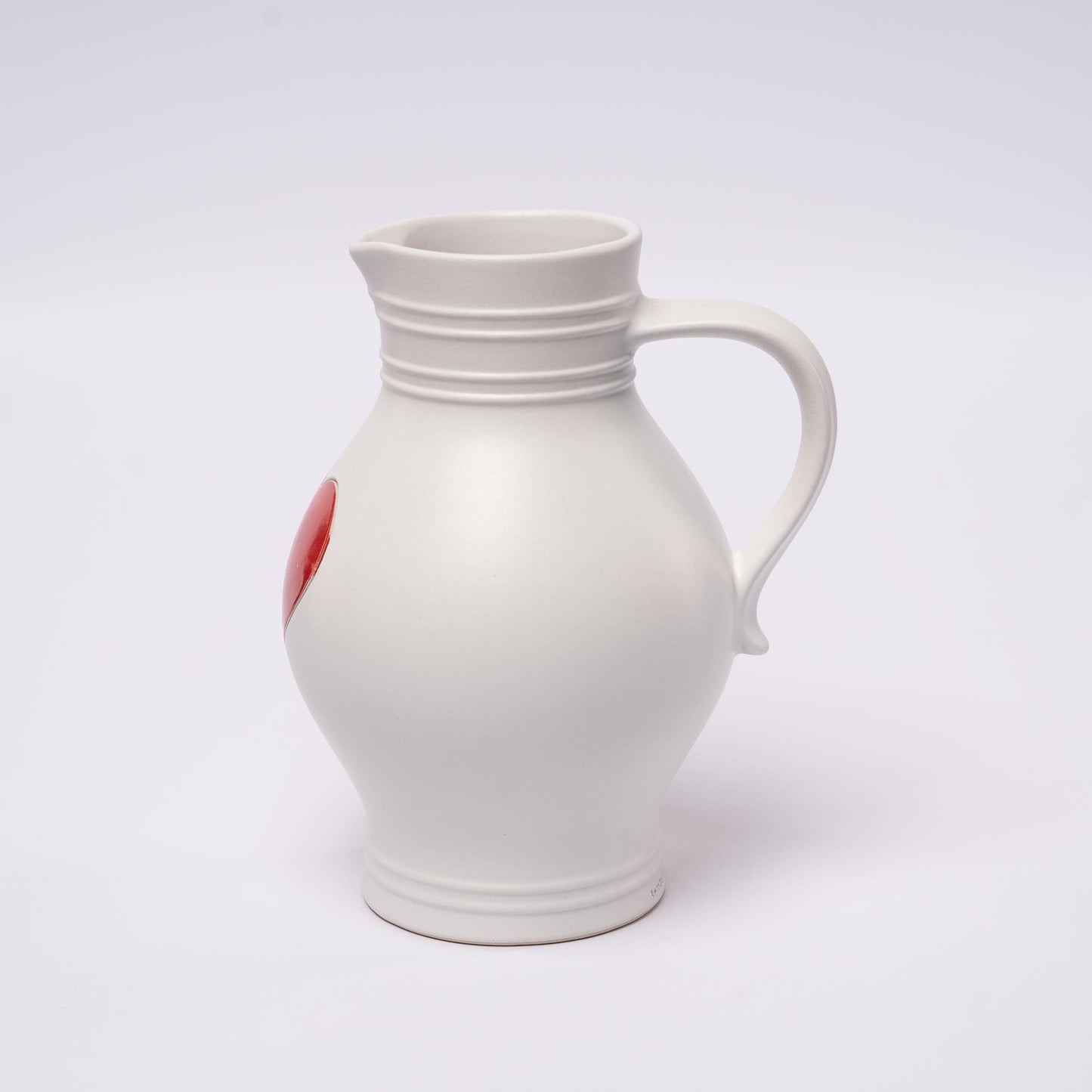 Herz Bembel 1 L – Weiß mit rotem Herz – perfekt für Herzmenschen